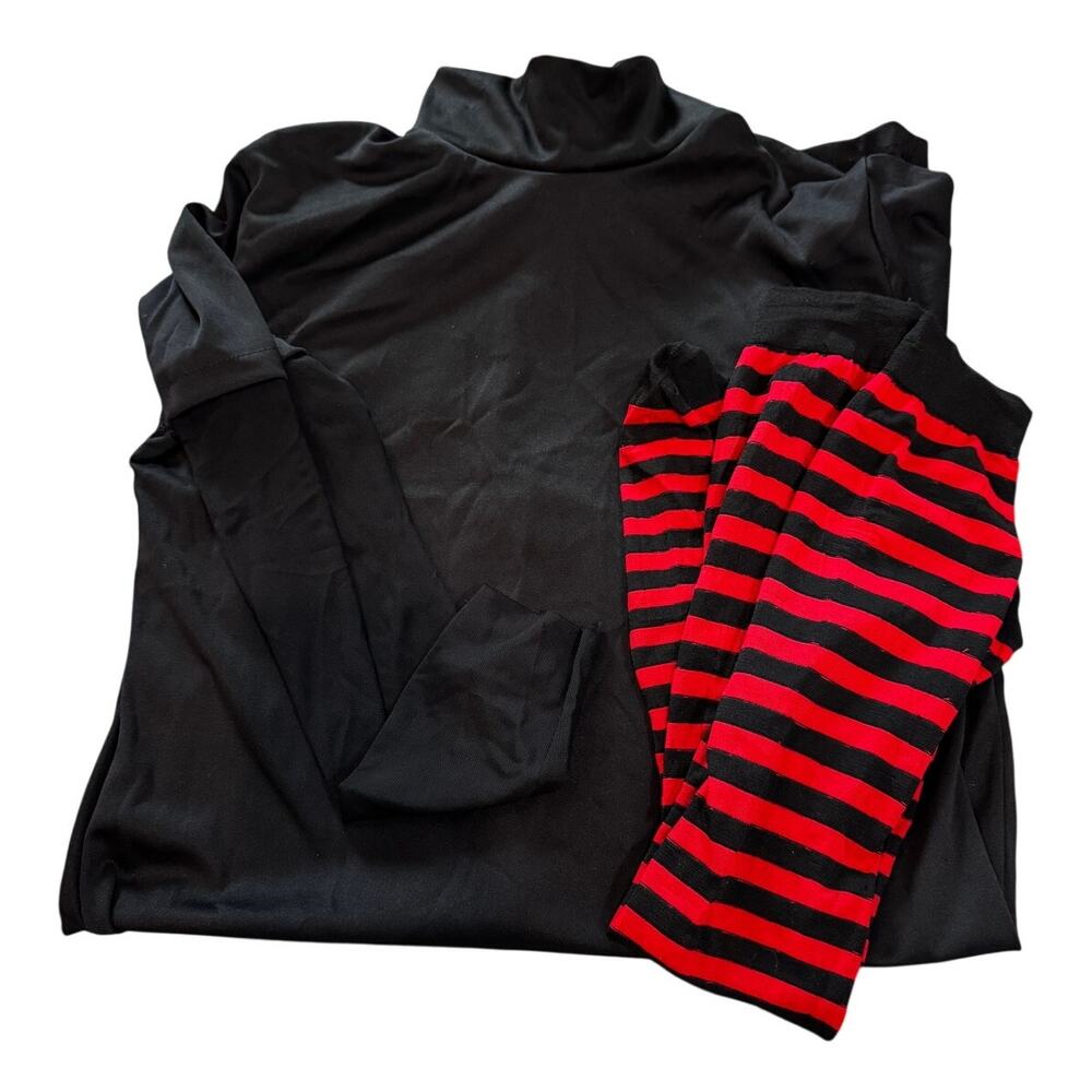 New Adult Mavis Dracula Costume Hotel Transylvania Dress & Striped Tights Size M - Picture 5 of 6